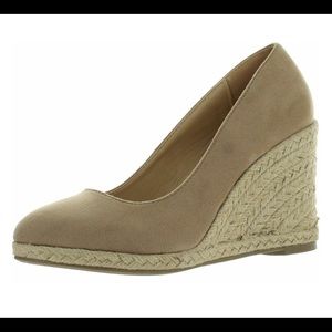 Round Toe Espadrille Wedge Slip On